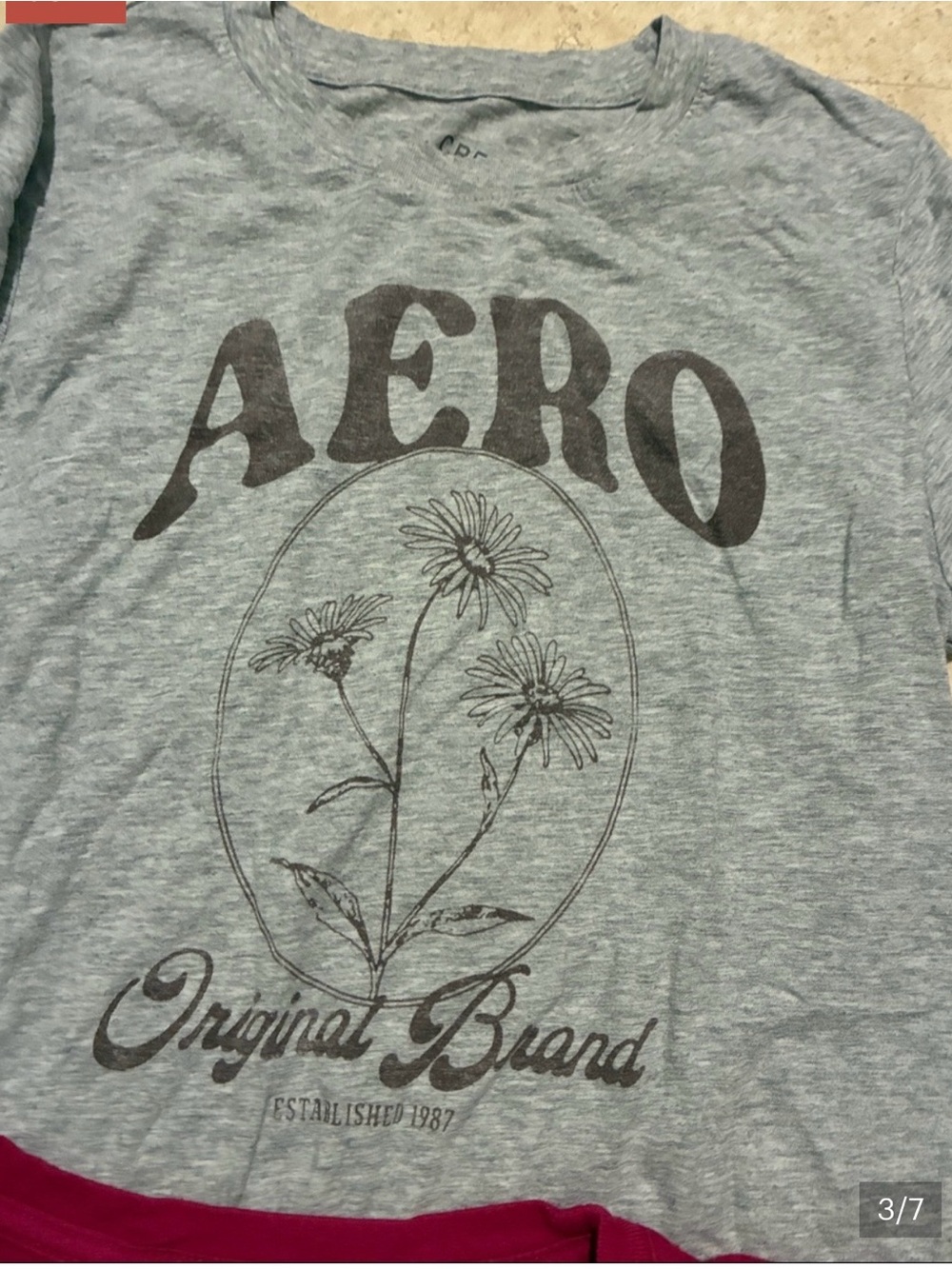 Aeropostale Women's 9 Short Sleeve Tee Bundle Black,Burgundy, Pink, Green,Gray - Picture 8 of 13